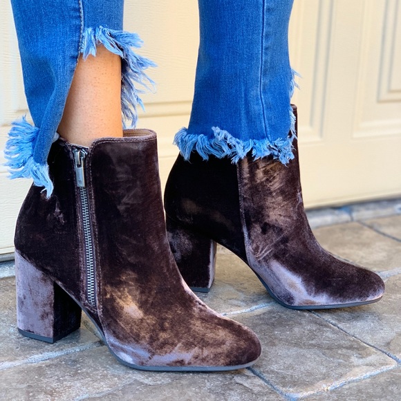Lucky Brand Shoes - Decadent Velvet Chocolate Block Heel Boot